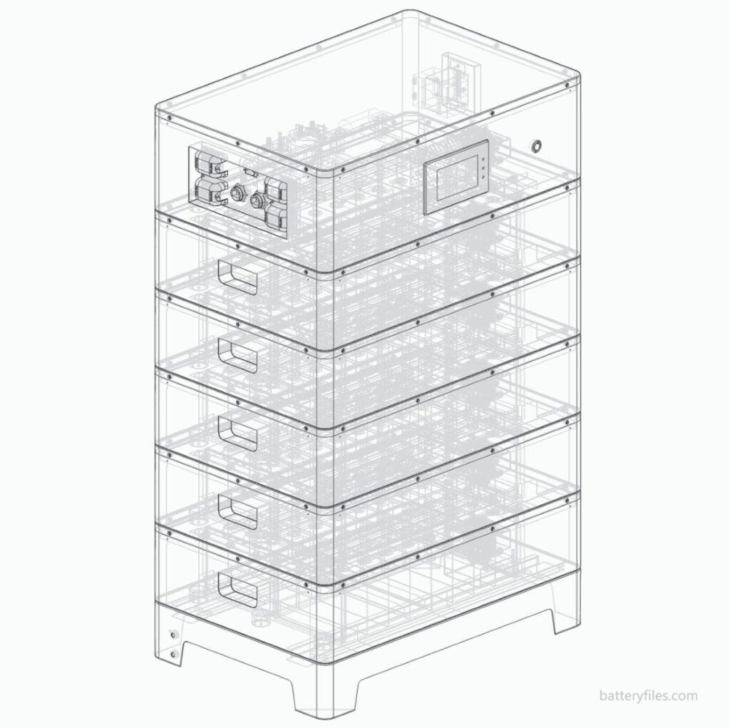 51.2V100Ah LFP Air-cooled Stackable Residential ESS 3D CAD Step File 01