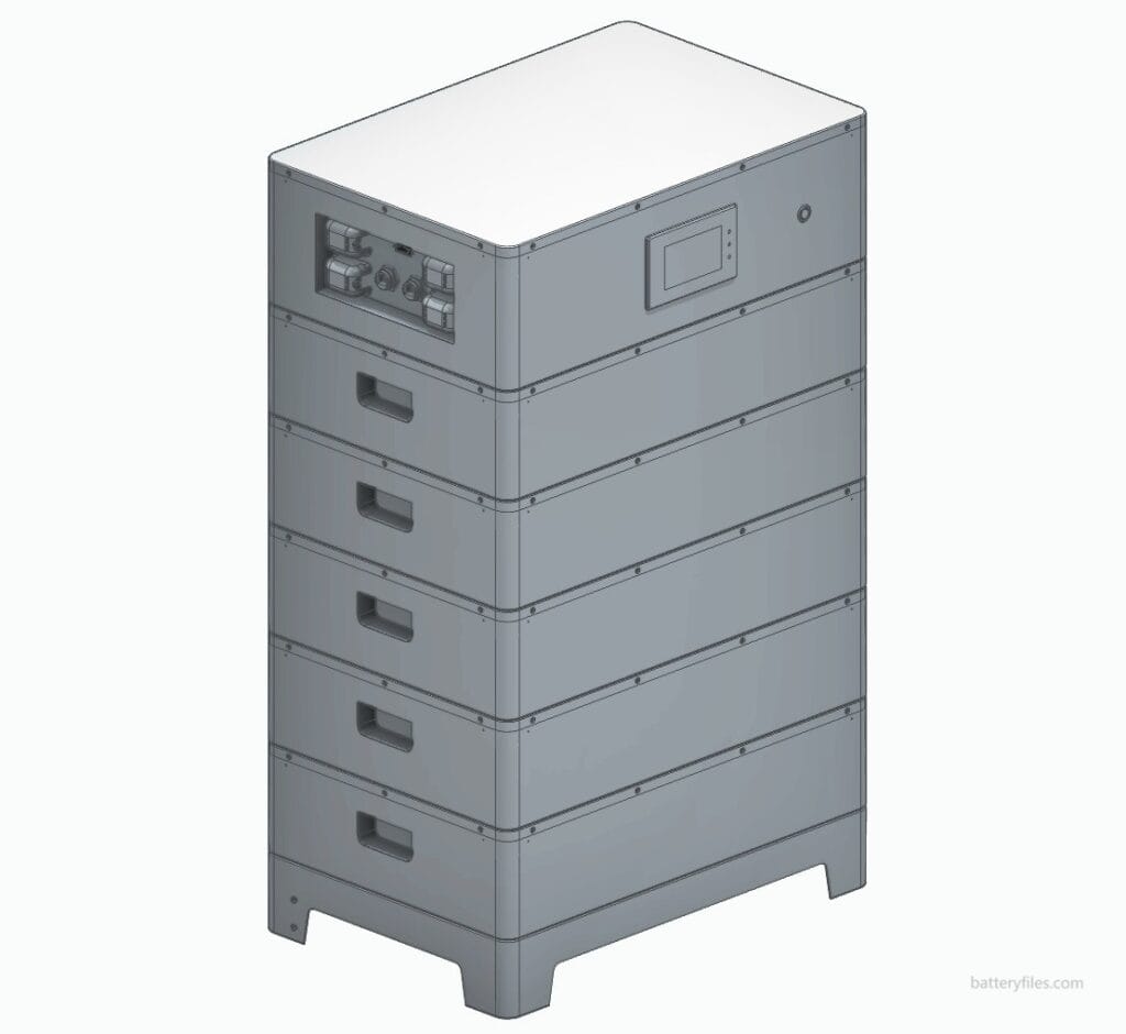 51.2V100Ah LFP Air cooled Stackable Residential ESS 3D CAD Step File