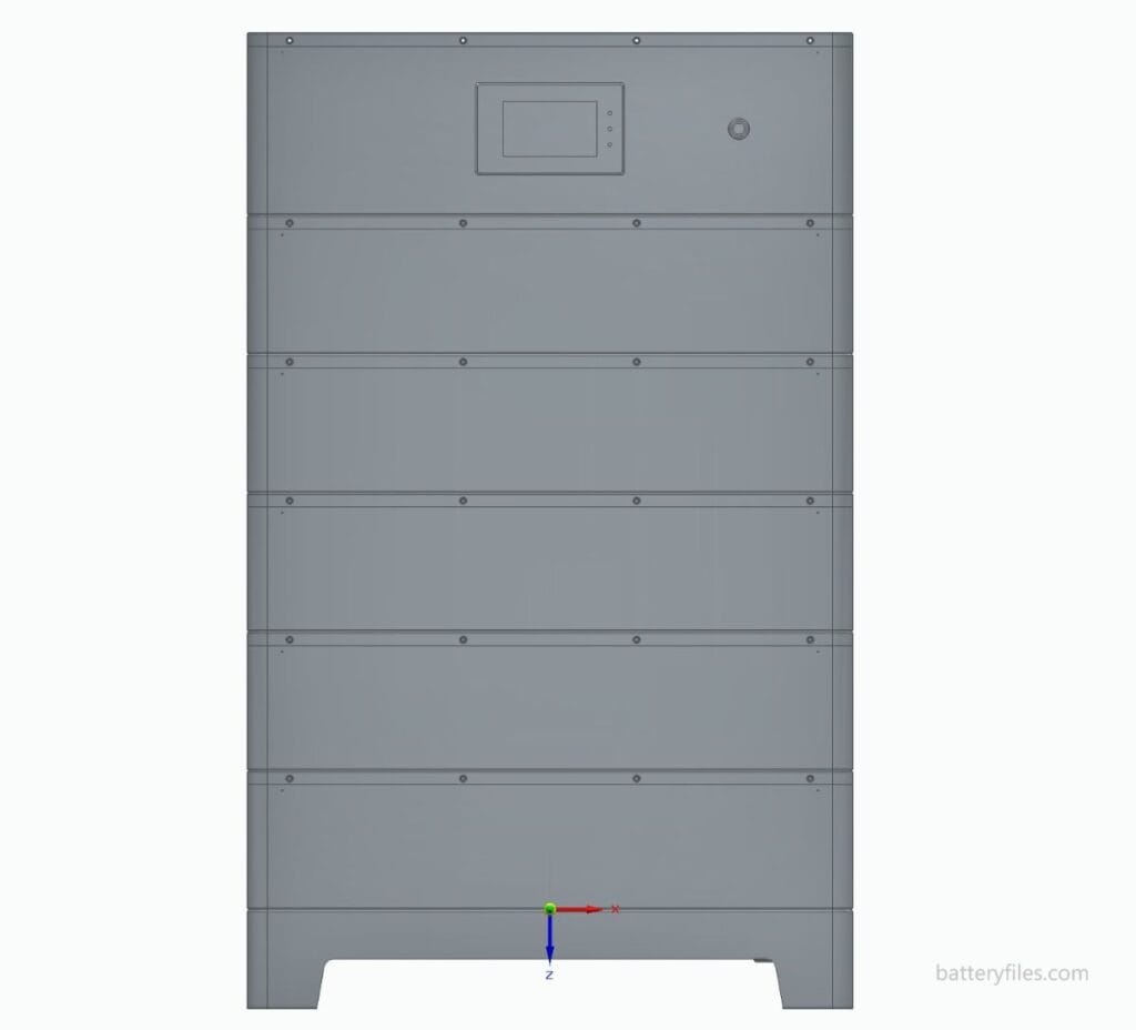 51.2V100Ah LFP Air-cooled Stackable Residential ESS 3D CAD Step File front