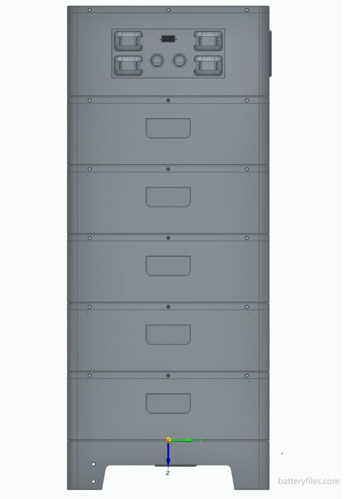 51.2V100Ah LFP Air-cooled Stackable Residential ESS 3D CAD Step File left